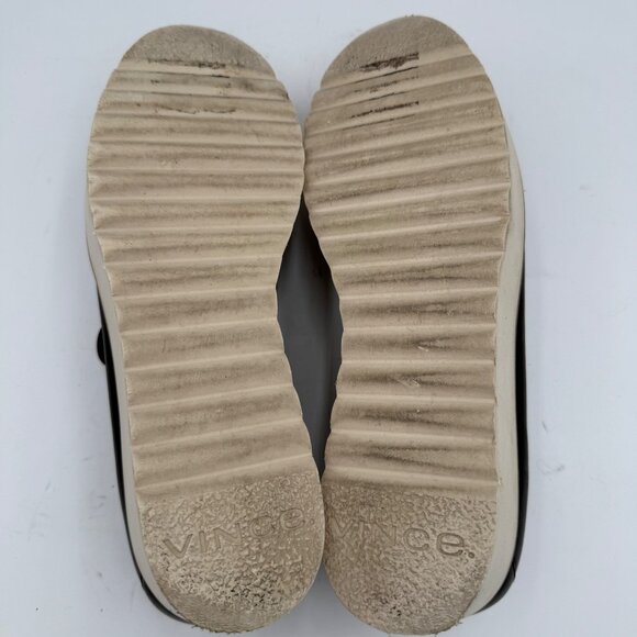 Vince Warren Women's Black Leather Slip On Shoes Platform Size 9.5M Loafer - Picture 9 of 10